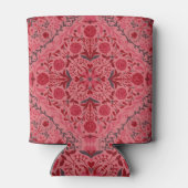 Tegels van Florence in rood en watermeloensroze Blikjeskoeler (Achterkant)