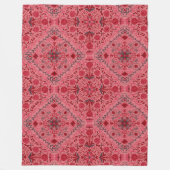 Tegels van Florence in rood en watermeloensroze Fleece Deken (Voorkant)