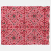 Tegels van Florence in rood en watermeloensroze Fleece Deken (Voorkant (Horizontaal))