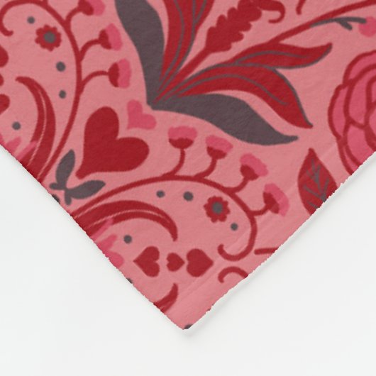 Tegels van Florence in rood en watermeloensroze Fleece Deken (Hoek)