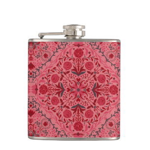 Tegels van Florence in rood en watermeloensroze Heupfles