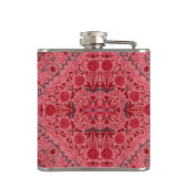 Tegels van Florence in rood en watermeloensroze Heupfles (Achterkant)