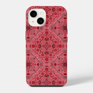 Tegels van Florence in rood en watermeloensroze iPhone 14 Hoesje