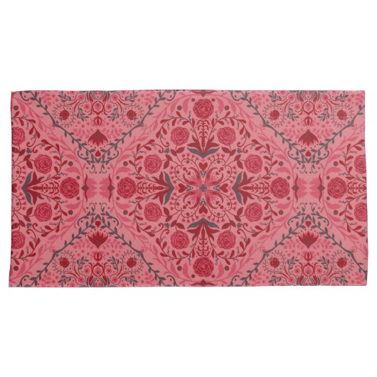 Tegels van Florence in rood en watermeloensroze Kussensloop (Voorkant-Rechts)