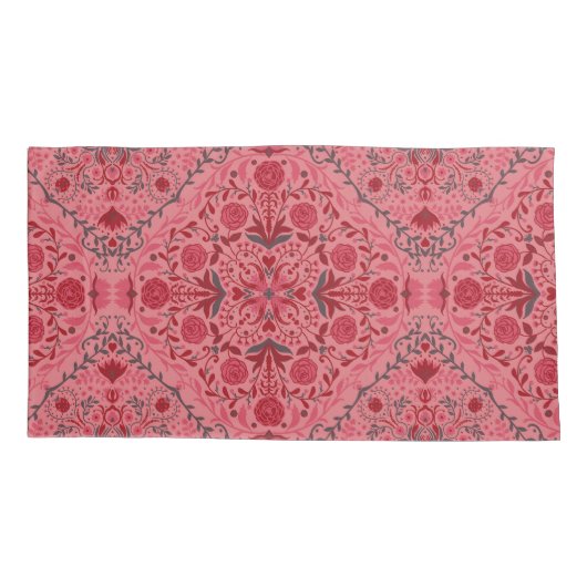 Tegels van Florence in rood en watermeloensroze Kussensloop (Achterkant-Links)