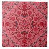 Tegels van Florence in rood en watermeloensroze Tegeltje (Voorkant)