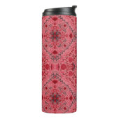 Tegels van Florence in rood en watermeloensroze Thermosbeker (Gedraaid links)