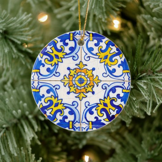 Tegels van het Azulejo-panel: Kerstmis Keramisch Ornament (Boom)