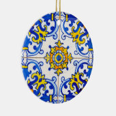Tegels van het Azulejo-panel: Kerstmis Keramisch Ornament (Rechts)