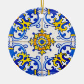 Tegels van het Azulejo-panel: Kerstmis Keramisch Ornament (Voorkant)