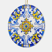 Tegels van het Azulejo-panel: Kerstmis Keramisch Ornament (Links)