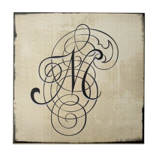 tegels van het mongram "M" Tegeltje (Voorkant)