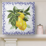 tegels van keramische stoffen met citroenen tegeltje<br><div class="desc">tegels van keramische oorsprong met citroenen Ceramic tile with lemons,  Italian lemon decor,  Italian ceramic tile,  country French lemons tile,  toile ceramic tile,  lemon kitchen decor, </div>