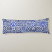 Tegels verwijderen in blauw en wit -  Vintage Lichaamskussen (Achterkant)