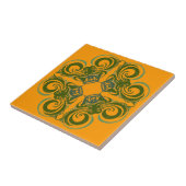 Tegels voor groene en Oranje retro Tegeltje (Zijkant)