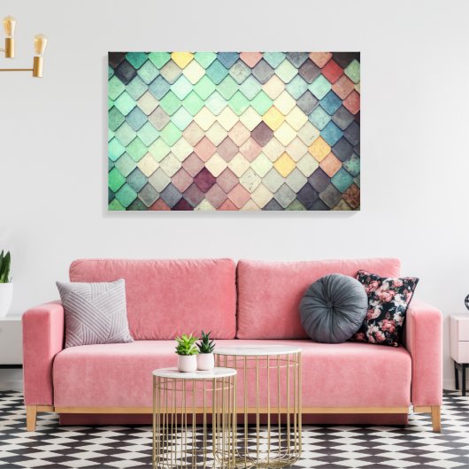 Tegels voor kleurenmozaïek canvas afdruk (Insitu (Woonkamer))