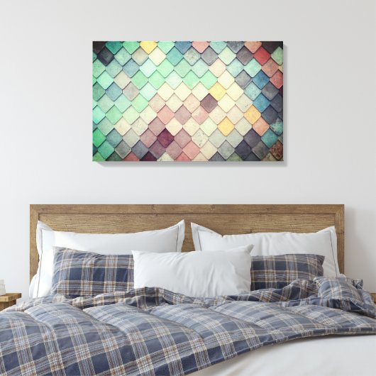 Tegels voor kleurenmozaïek canvas afdruk (Insitu (Slaapkamer))