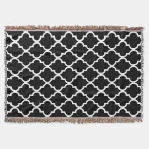 Tegels voor zwart-wit Quatrefoil Deken