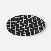 Tegels voor zwart-wit Quatrefoil Papieren Bordje (Gekanteld)