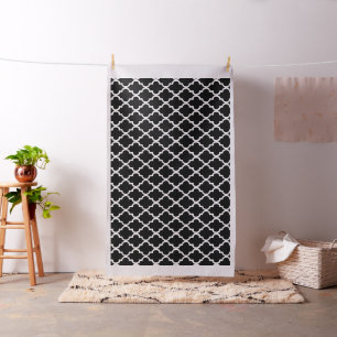 Tegels voor zwart-wit Quatrefoil Stof