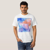 Tegels Waterverf Abstract Patroon T-shirt (Voorkant volledig)