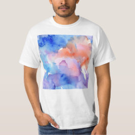 Tegels Waterverf Abstract Patroon T-shirt