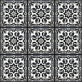  Tegels, zwart-wit, oude Tegel Pattern Tegeltje