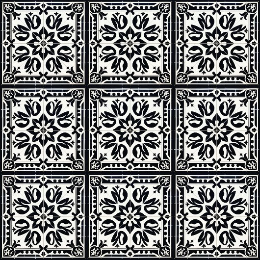  Tegels, zwart-wit, oude Tegel Pattern Tegeltje