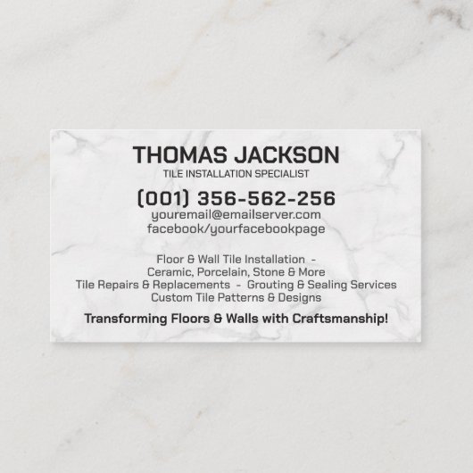 Tegelservices - Tegel Layer Visitekaartje (Achterkant)