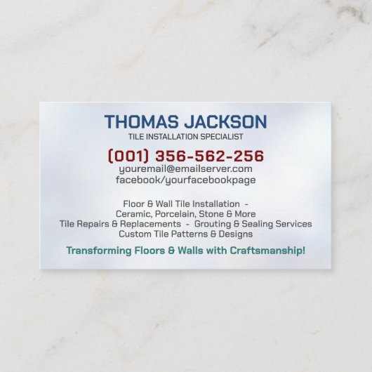 Tegelservices - Tegel Layer Visitekaartje (Achterkant)