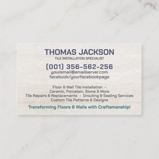 Tegelservices - Tegel Layer Visitekaartje (Achterkant)