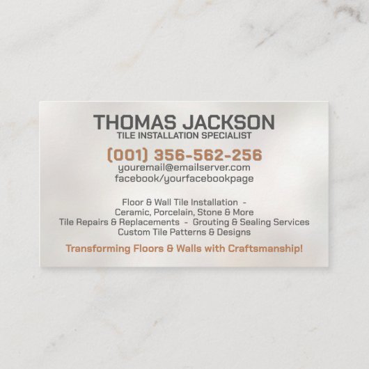 Tegelservices - Tegel Layer Visitekaartje (Achterkant)