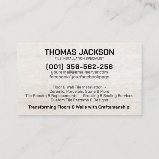 Tegelservices - Tegel Layer Visitekaartje (Achterkant)