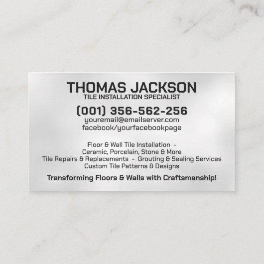 Tegelservices - Tegel Layer Visitekaartje (Achterkant)