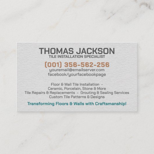 Tegelservices - Tegel Layer Visitekaartje (Achterkant)