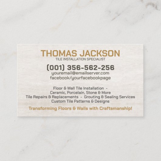 Tegelservices - Tegel Layer Visitekaartje (Achterkant)