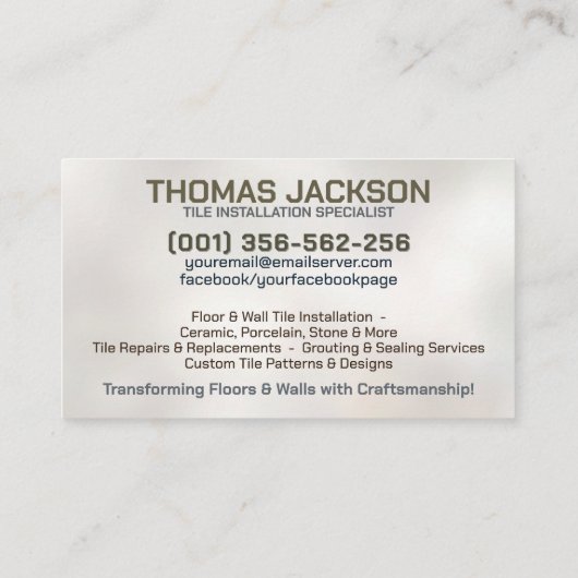 Tegelservices - Tegel Layer Visitekaartje (Achterkant)