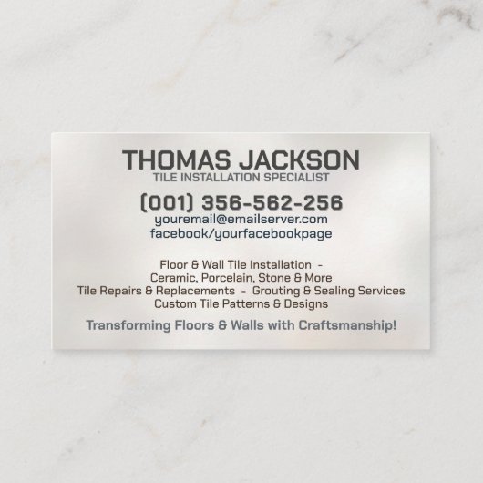 Tegelservices - Tegel Layer Visitekaartje (Achterkant)