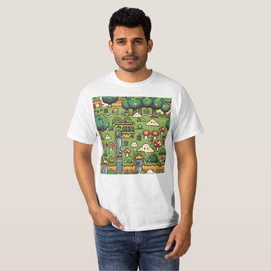 Tegelspel Forest Level Pattern T-shirt (Voorkant volledig)
