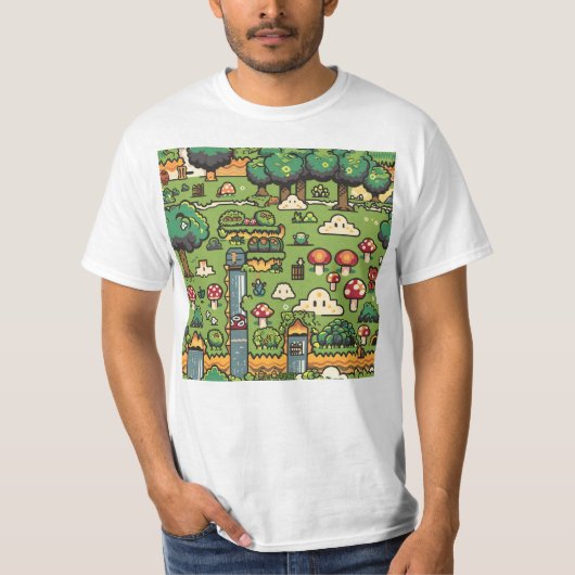 Tegelspel Forest Level Pattern T-shirt (Voorkant)