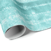 Tegelstreep teal van paardenhaar cadeaupapier (Rol Hoek)
