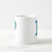Tegeltablet met turquoise glitters monogram P Koffiemok (Center)