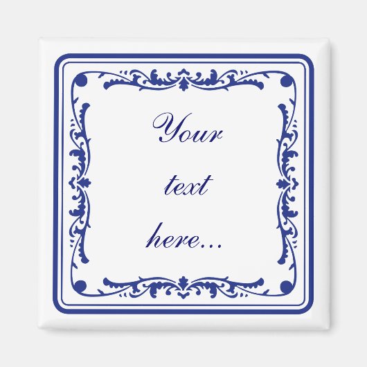 Tegeltje, kleine Nederlandse tegel Magneet (Voorkant)