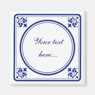 Tegeltje, kleine Nederlandse tegel Magneet