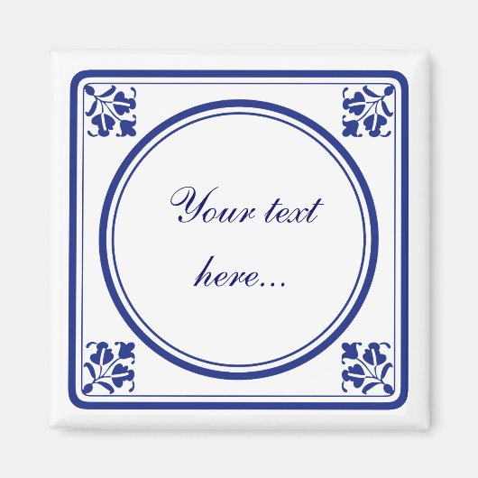 Tegeltje, kleine Nederlandse tegel Magneet (Voorkant)