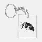 Tegeltje met kleine Corgi Sleutelhanger (Voorkant Links)