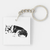 Tegeltje met kleine Corgi Sleutelhanger (Achterkant)
