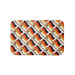 Tegeltje met vlag van Duitsland, voetbal en grijze Badmat