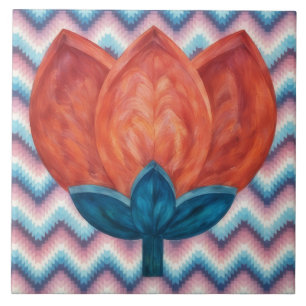 Tegeltje met Zuidwesterse Tulp Bloemendecoratie