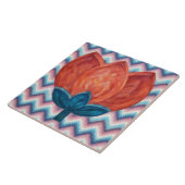 Tegeltje met Zuidwesterse Tulp Bloemendecoratie (Zijkant)